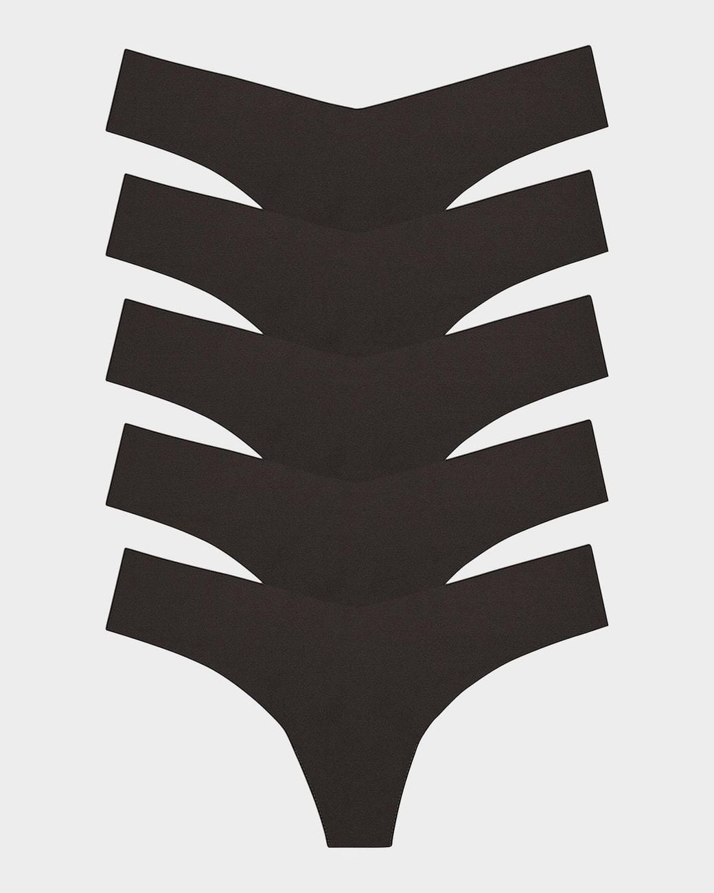 Commando Black Microfiber 5-Pack Thong Set