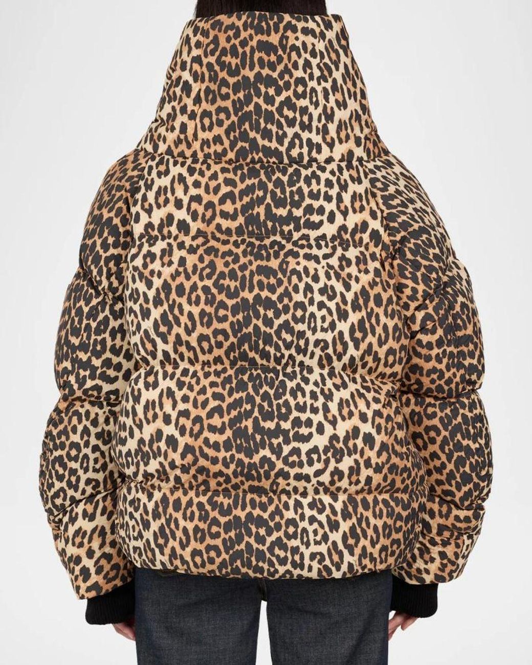 Ganni Natural Future Leopard-Printed Puffer Jacket