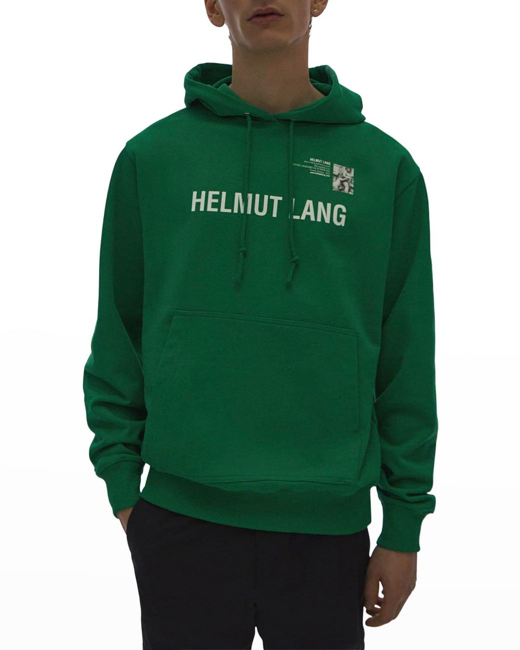 Helmut Lang Vienna Photographic Pullover Hoodie in Green for Men | Lyst