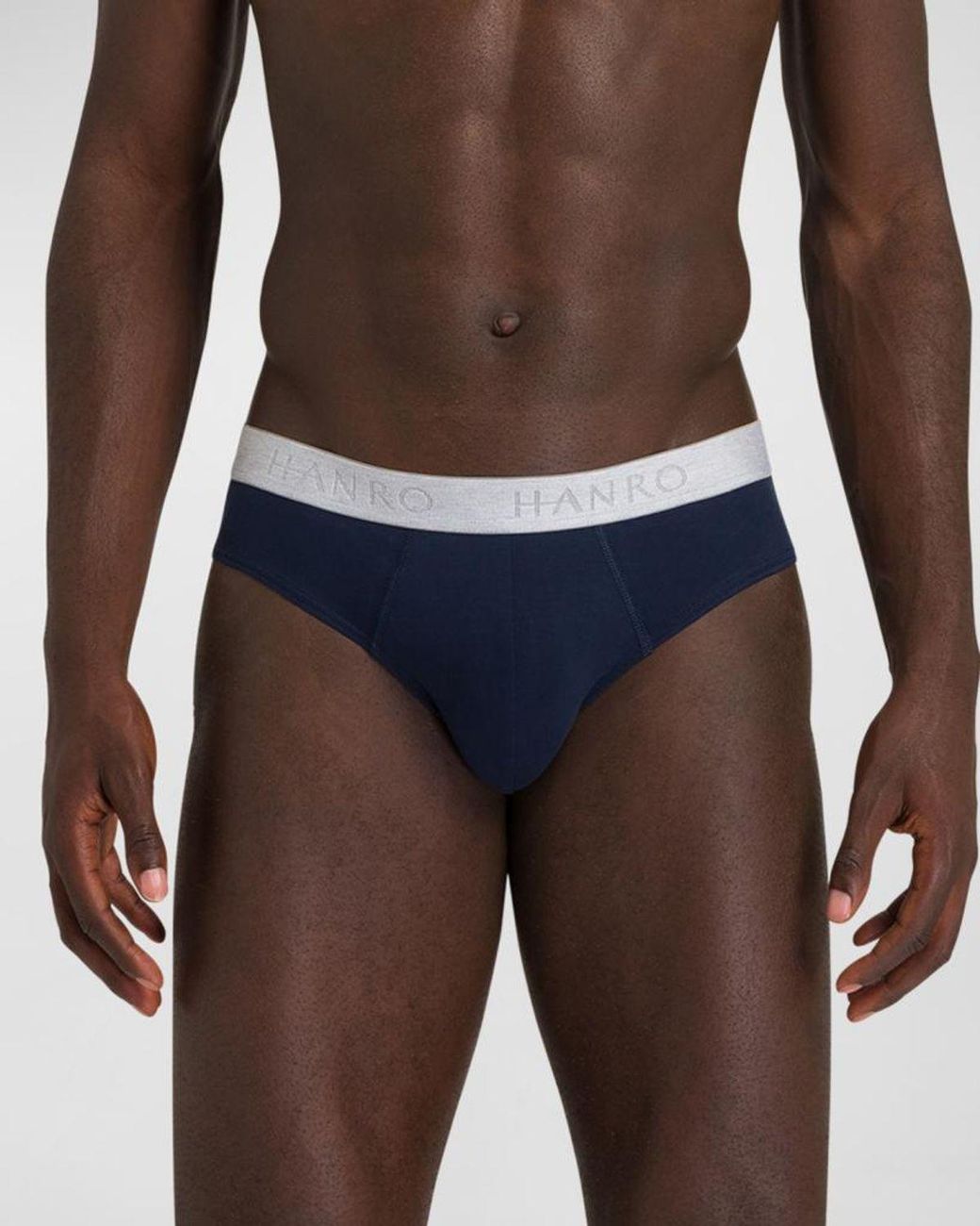 Hanro Blue Cotton Essentials Two-Pack Briefs for men