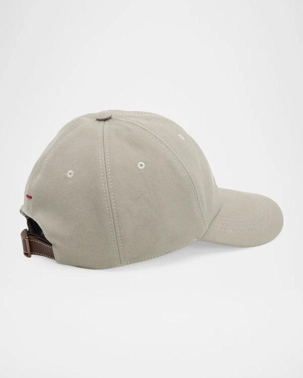 Brunello Cucinelli Natural Logo Denim Baseball Cap for men