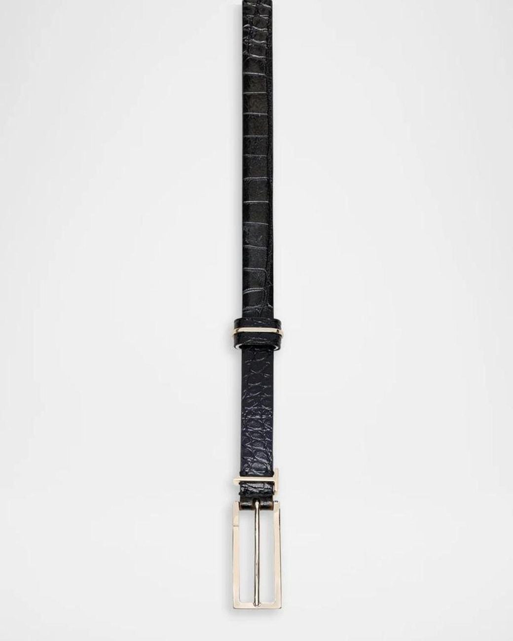 Tom Ford White T Loop Crocodile Printed Leather Belt