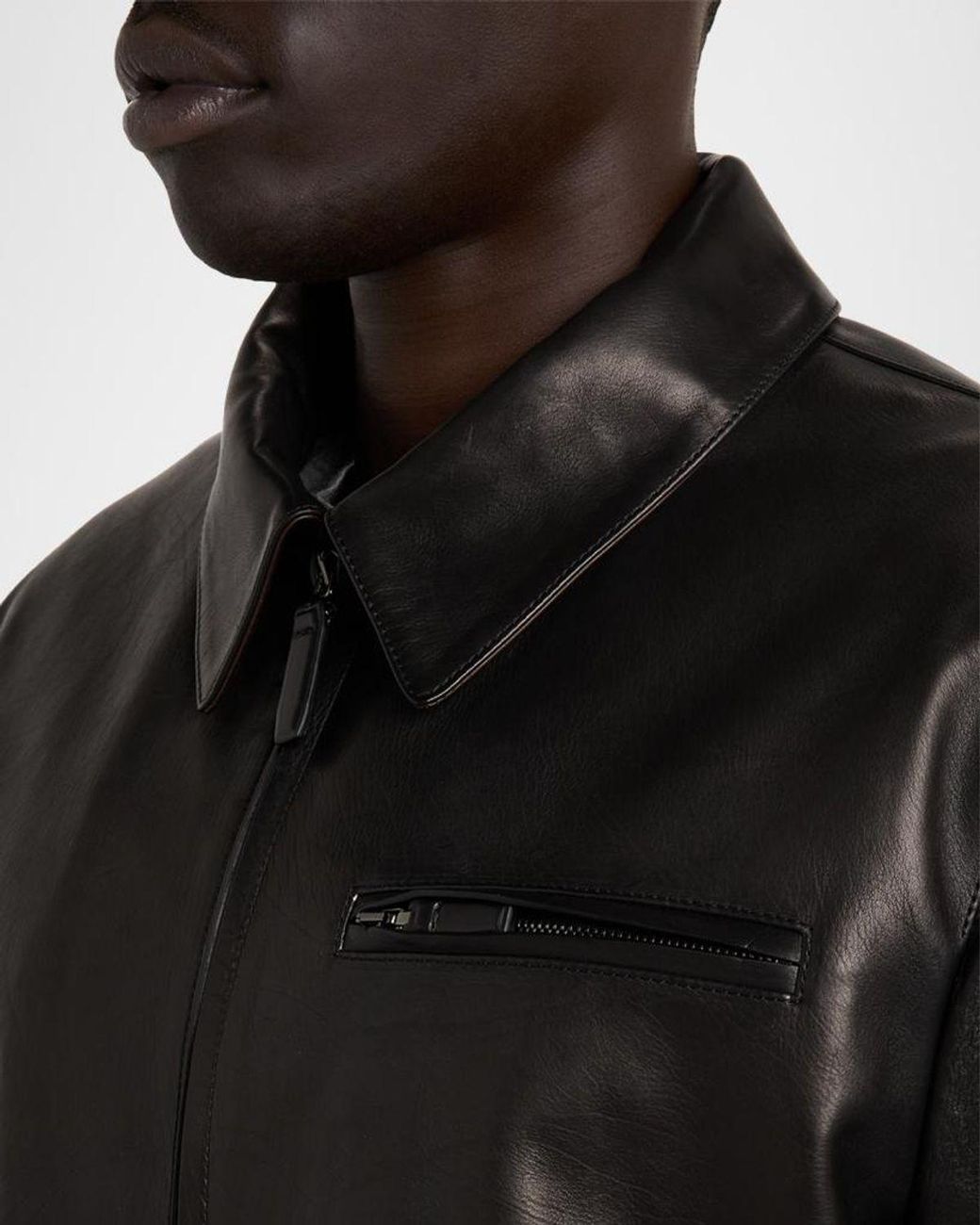 Brioni Black Apos;S Leather Moto Jacket for men