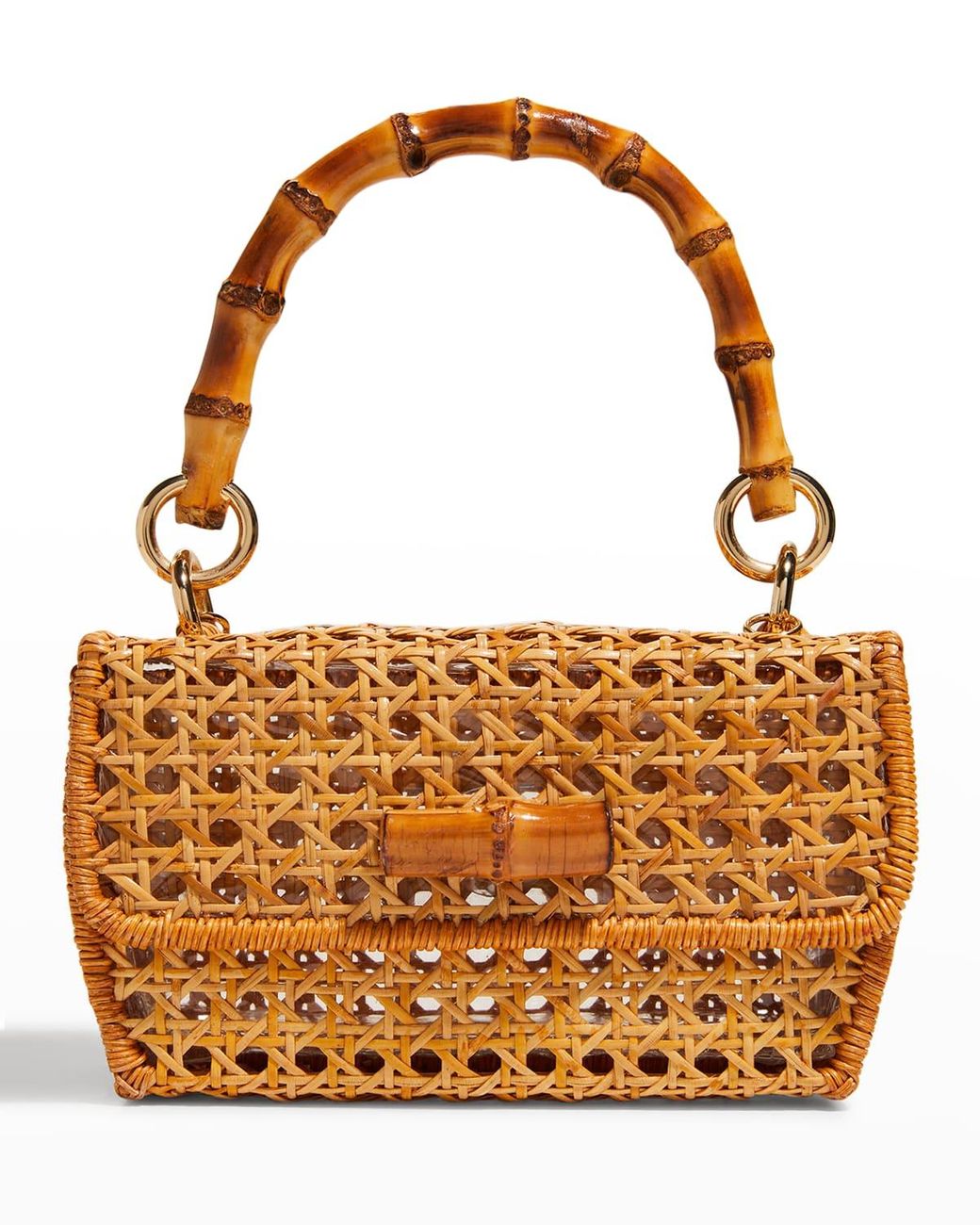 Serpui Scarlett Wicker Tophandle Bag in Brown Lyst