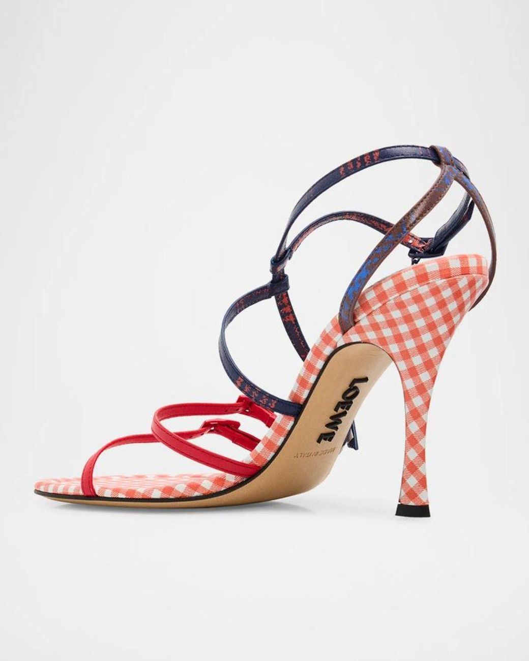 Loewe Pink 90Mm Comic Gingham Strappy Sandals