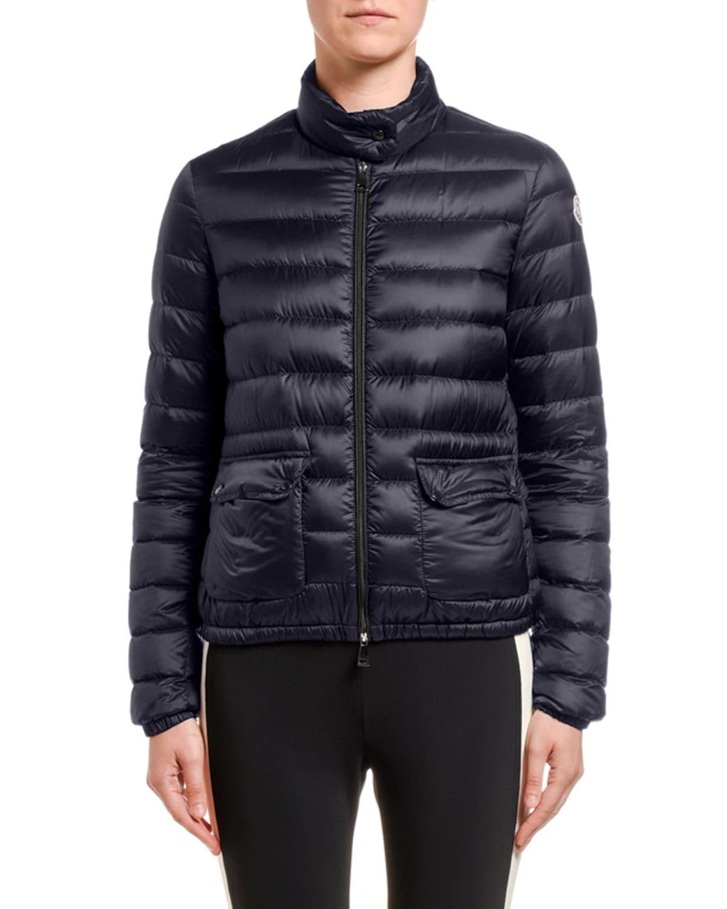 Moncler Lans Collared Down Jacket in Blue | Lyst
