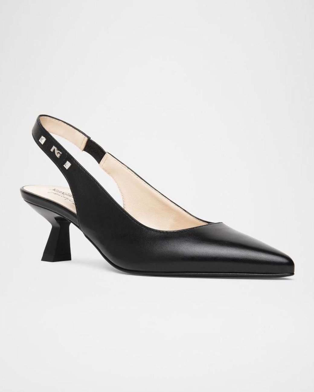 Nero Giardini Black Leather Slingback Pumps