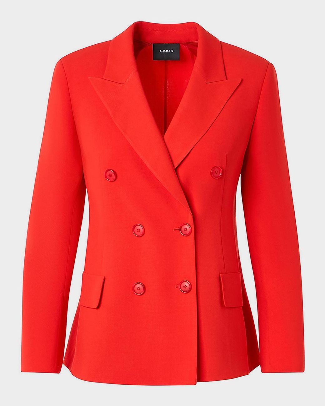 Akris Red Azalea Wool Double-Breasted Blazer