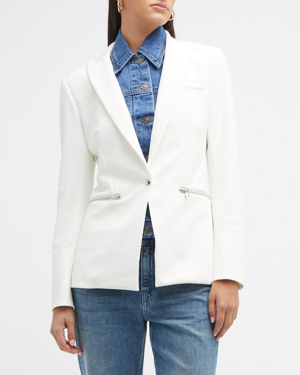Veronica Beard Bi stretch Scuba Jacket in White Lyst
