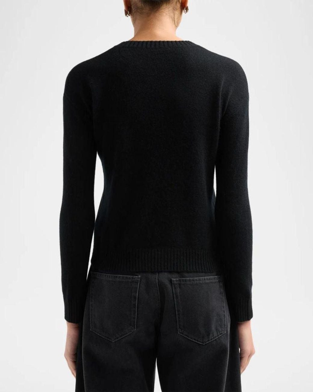 Neiman Marcus Black Basic V-Neck Cashmere Cardigan
