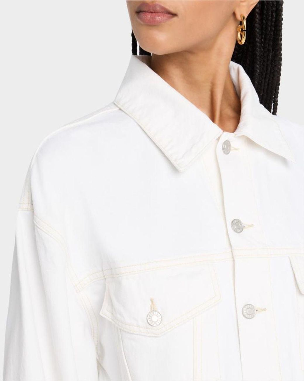 Agolde White Palmer Denim Jacket