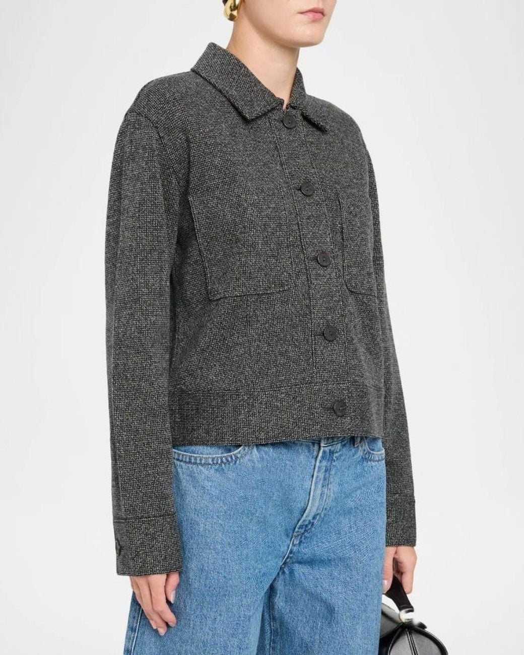 Vince Gray Boxy Marled Jacket