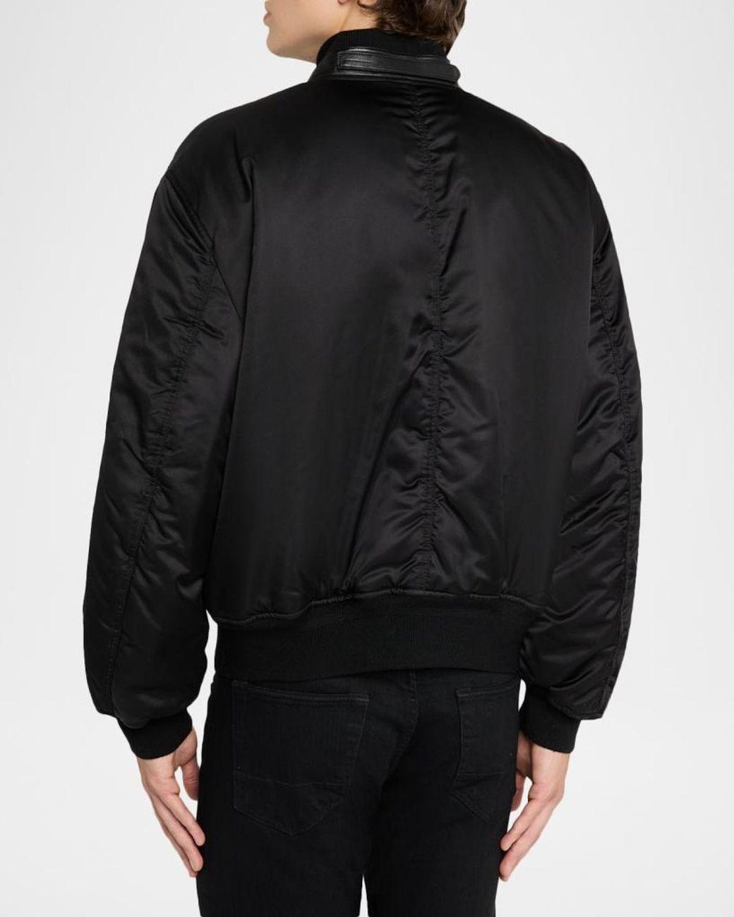Tom Ford Black Apos;S Silk Satin Bomber Jacket for men