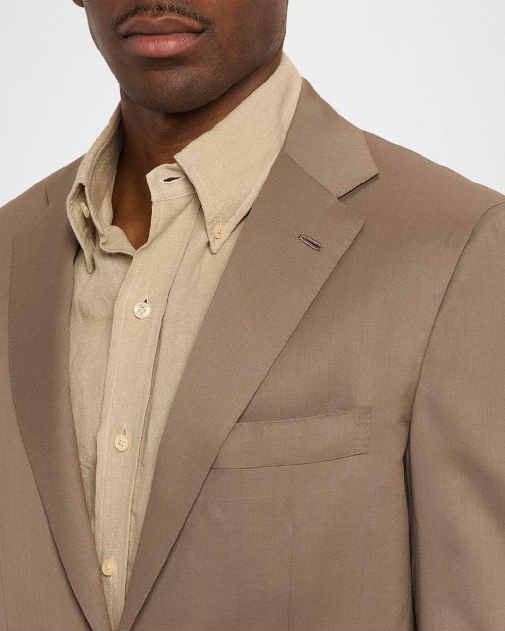 Kiton Brown Apos;S Solid Wool Single-Breasted Sport Coat for men