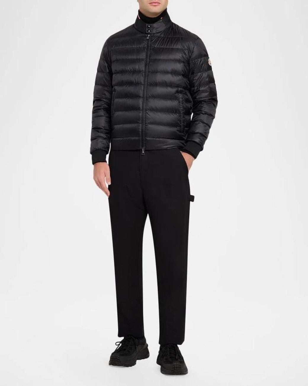 Moncler Black Apos;S Rigel Quilted Down Biker Jacket for men
