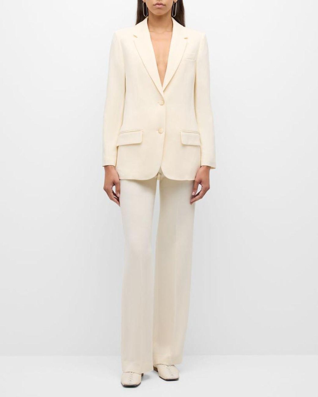 Joseph White Jackie Single-Breasted Cady Jacket