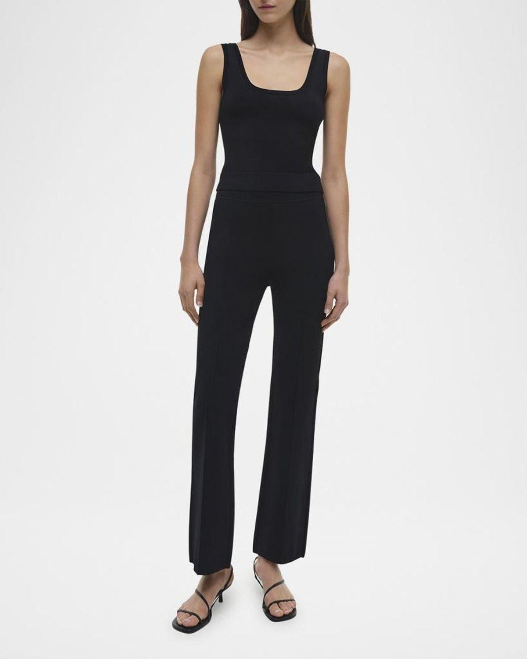 Jonathan Simkhai Black Ashlon Pull-On Cropped Pants