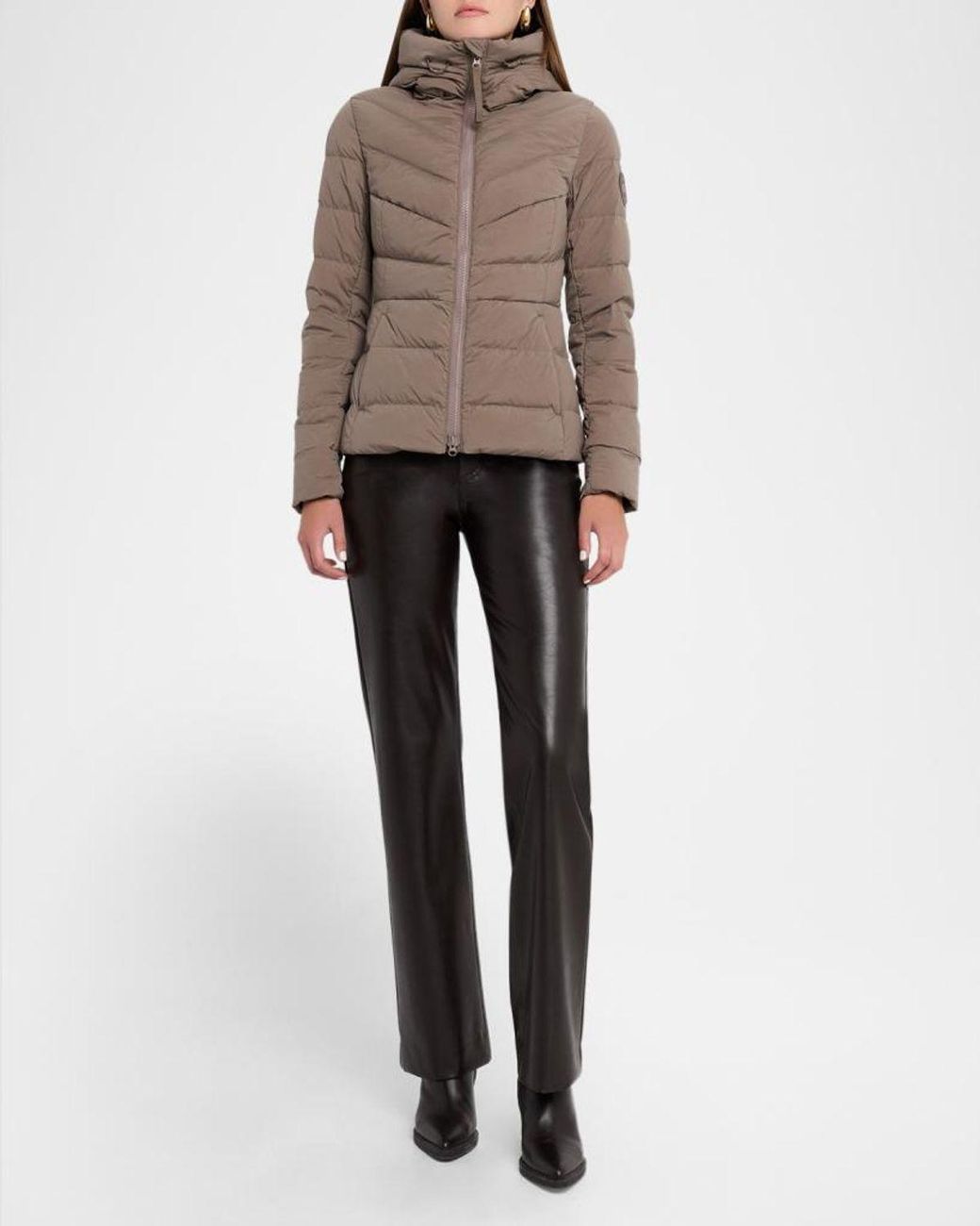 Canada Goose Brown Clair Hooded Down Puffer Jacket