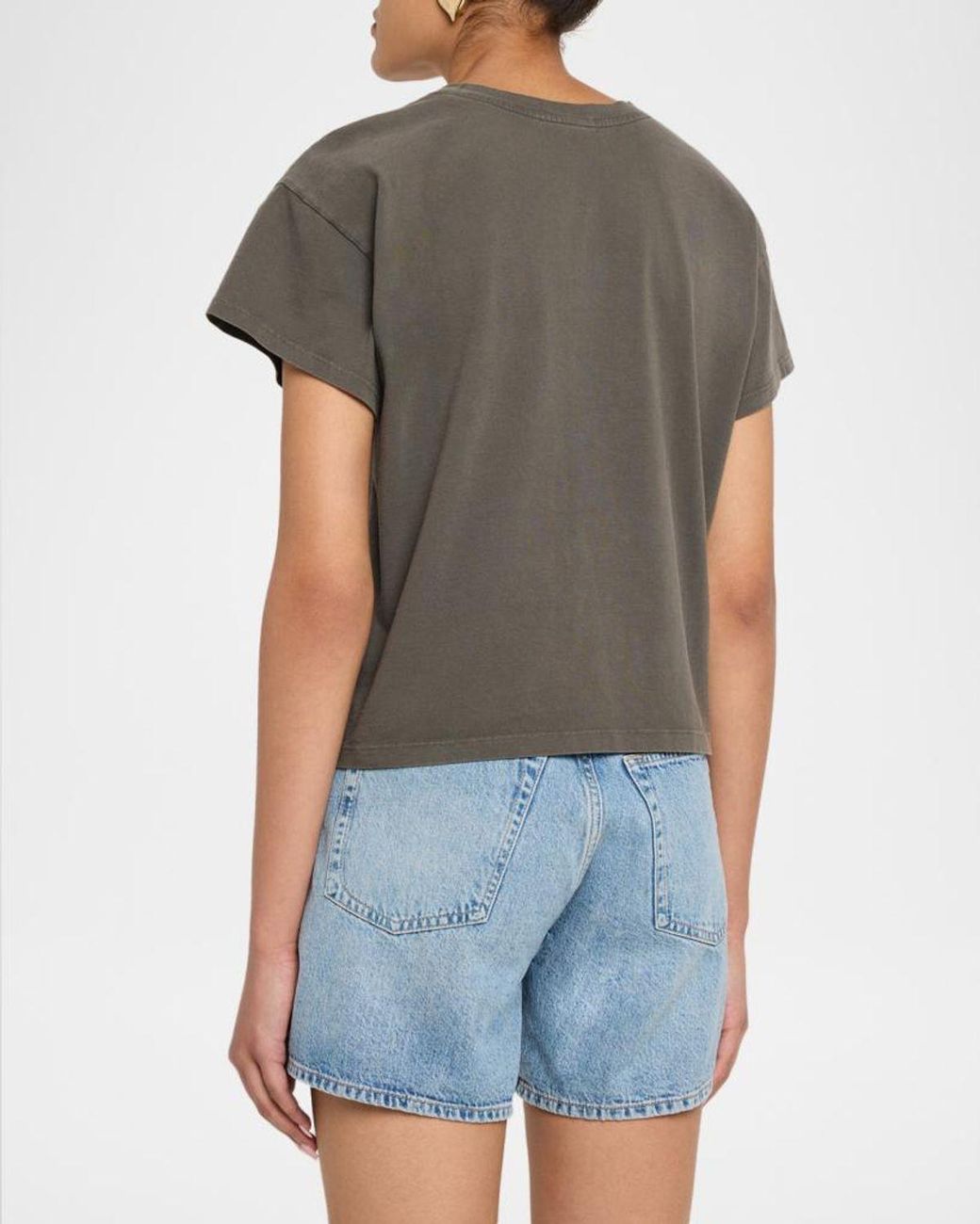 Rag & Bone Gray Boxy Washed Cotton Tee
