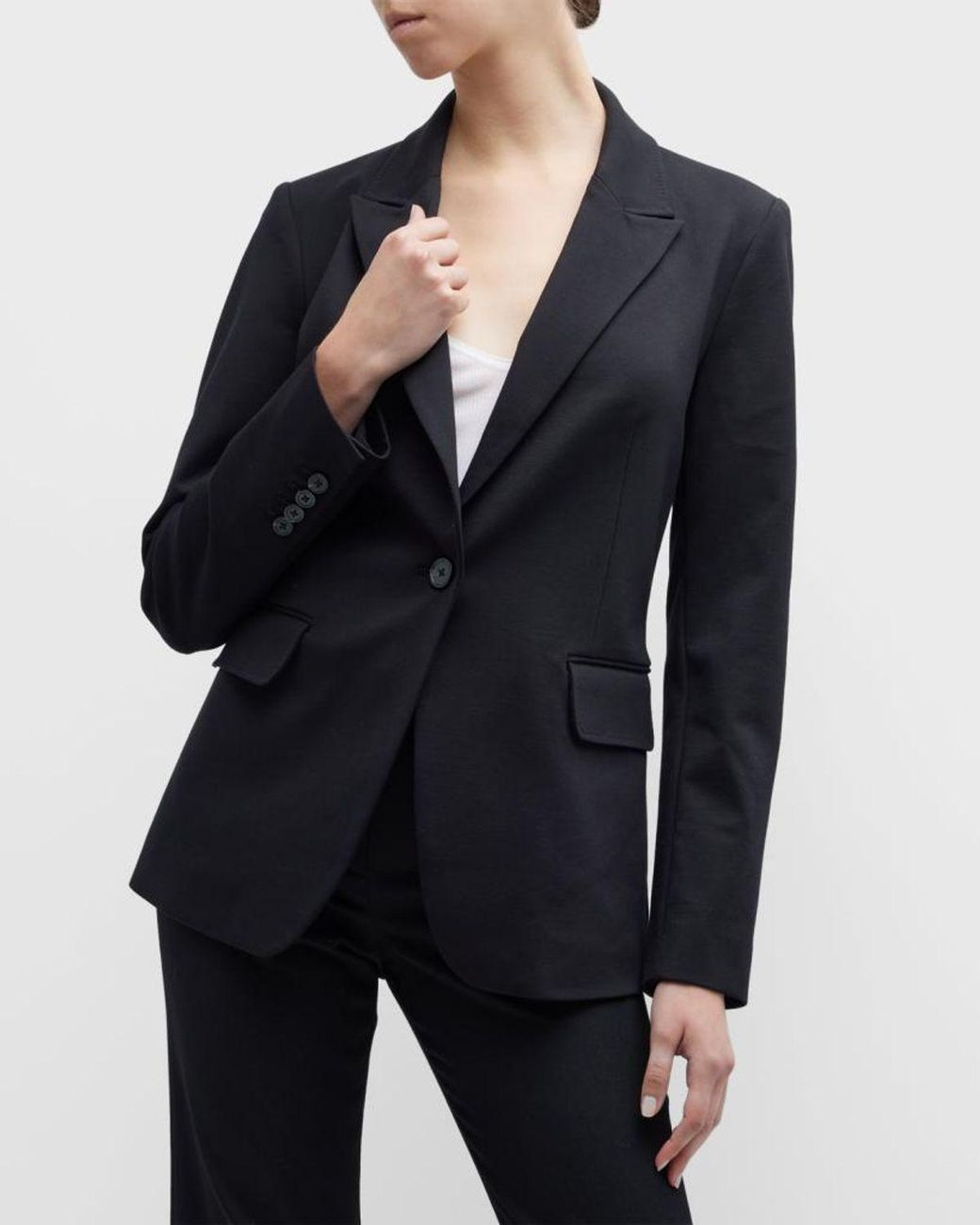 Kobi Halperin Blue Collette Peak-Lapel Single-Button Jacket