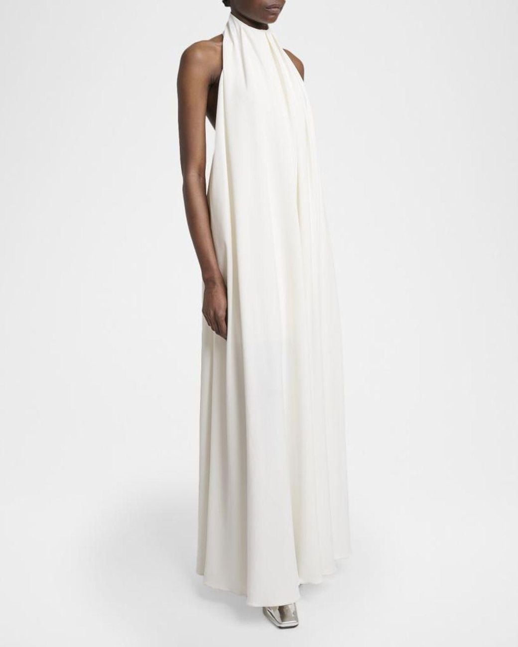 Givenchy White Draped Crepe Gown
