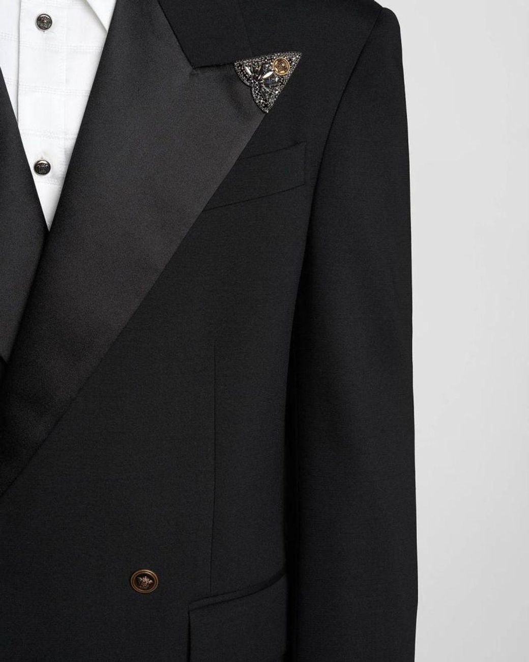 Versace Black Apos;S Embellished Stretch Wool Evening Jacket for men