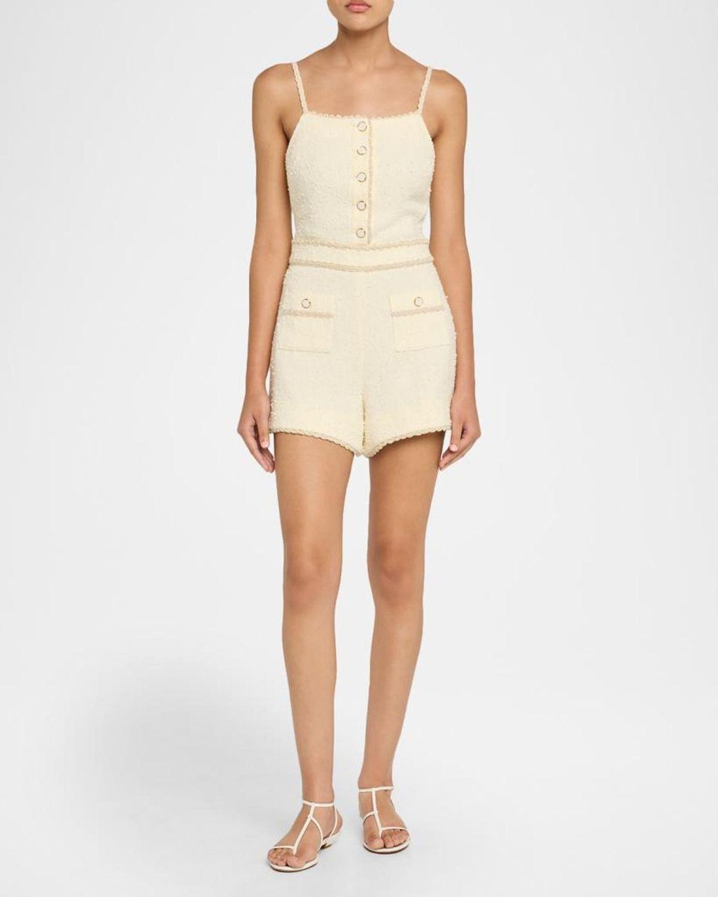 Jonathan Simkhai Natural Ginny Boucle Romper