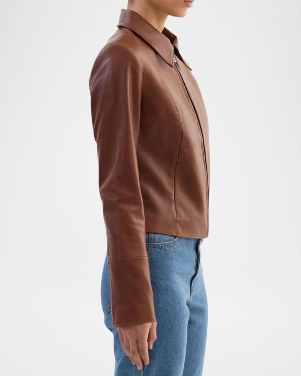 Lamarque Brown Oceana Fitted Leather Jacket