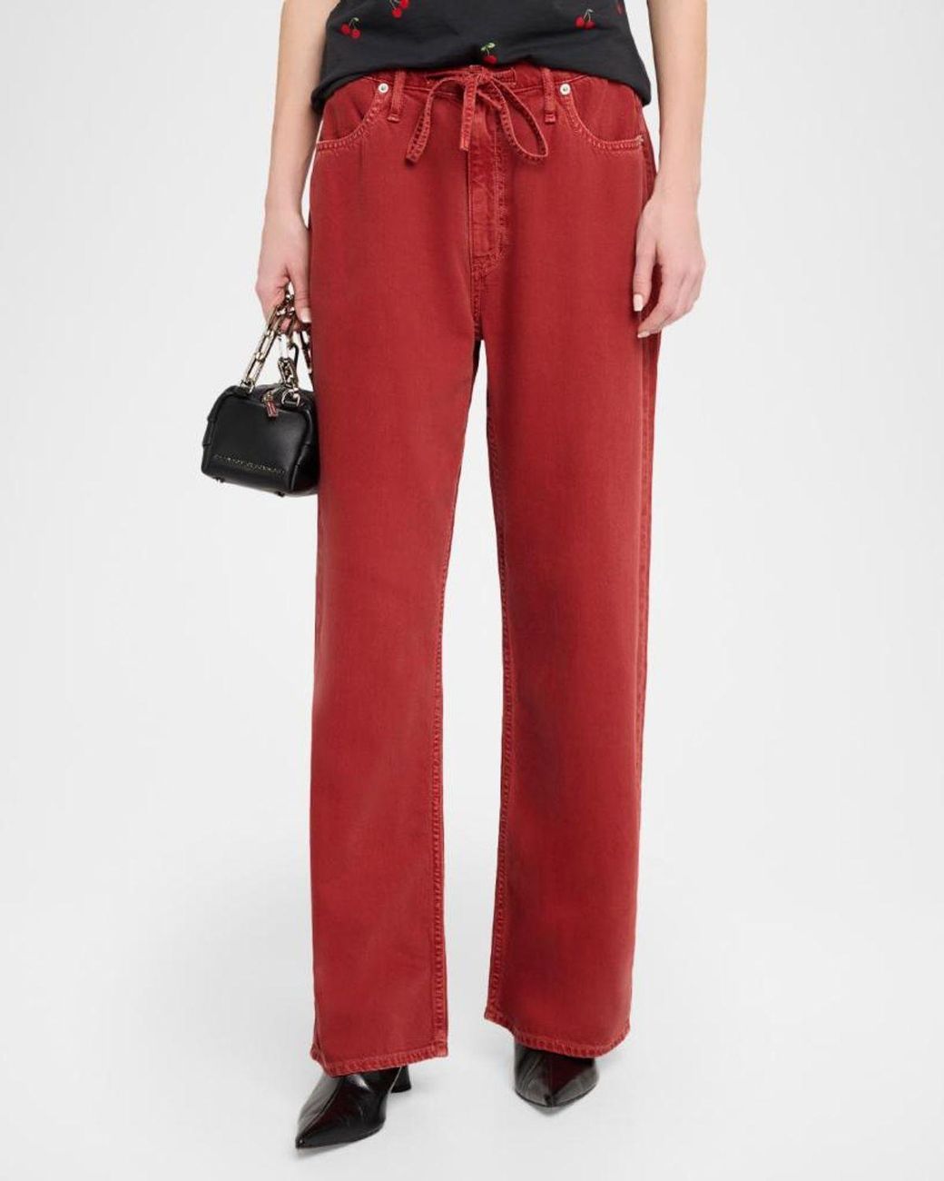 Rag & Bone Red Featherweight Phoebe Drawstring Jeans