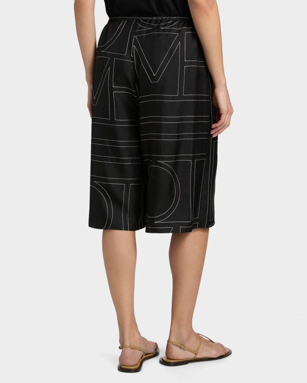 Totême Black Monogram Silk Culottes