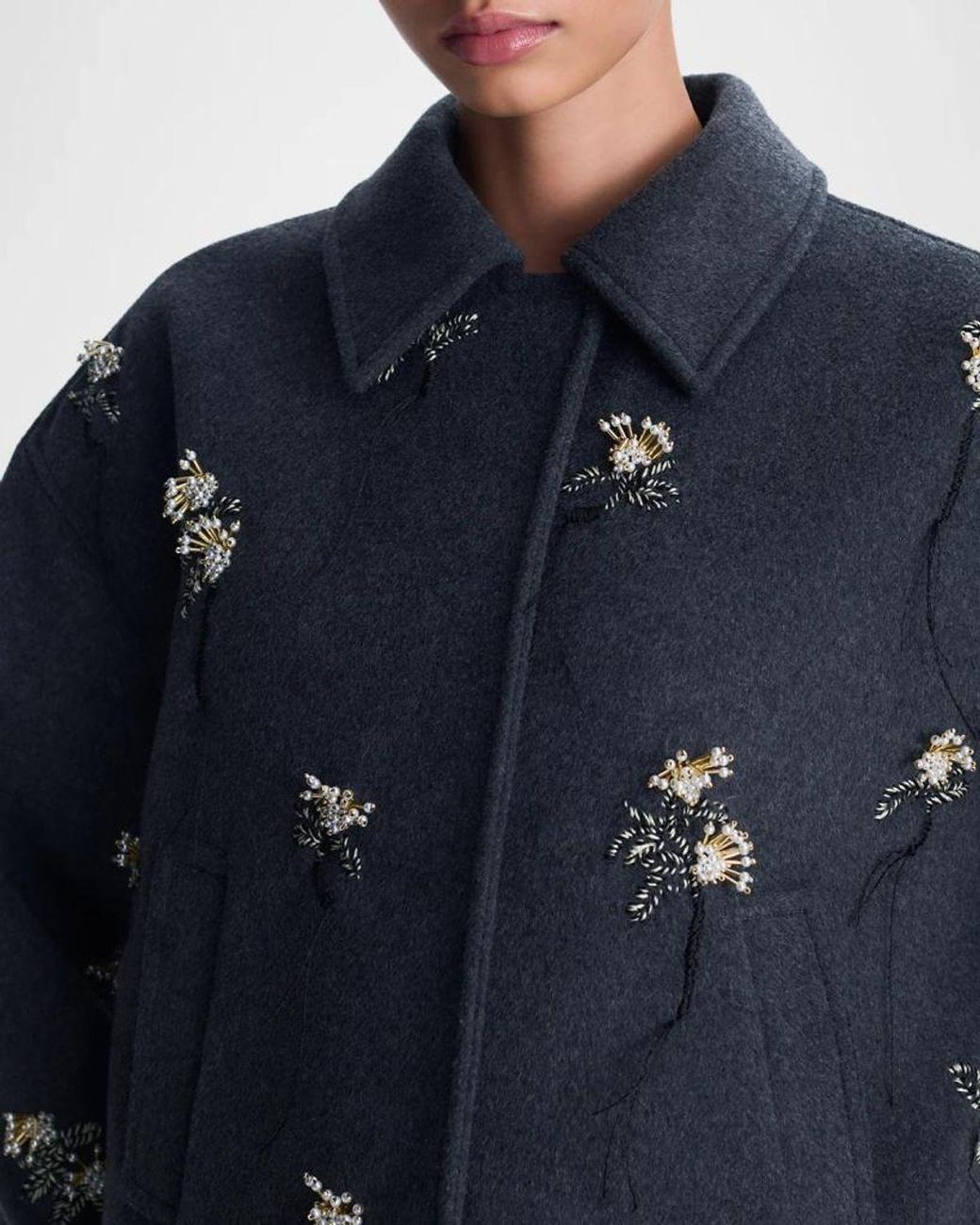 Jonathan Simkhai Blue Katya Embellished Jacket