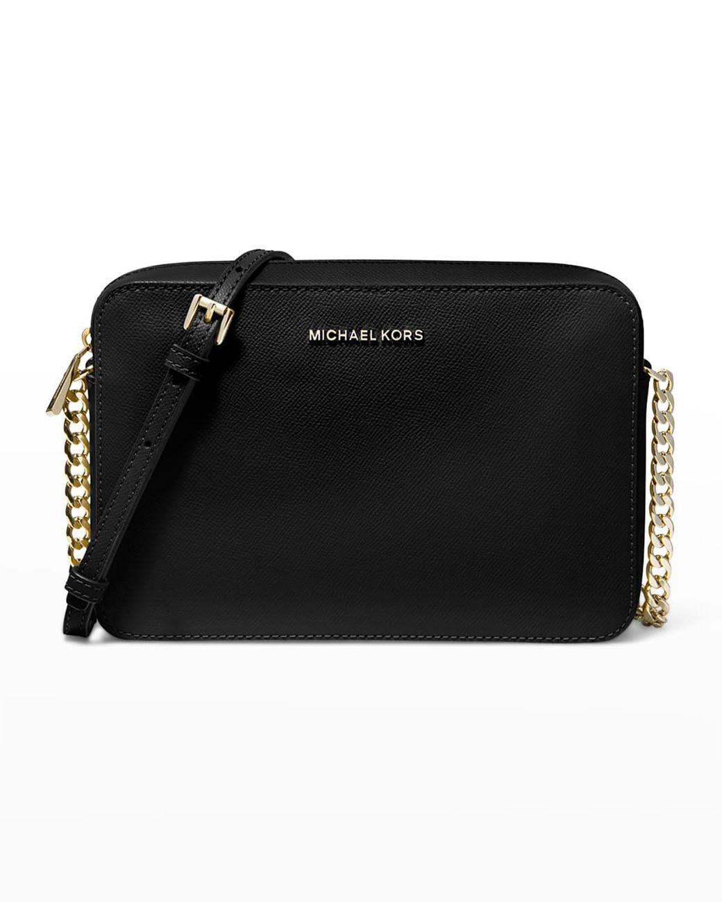 Michael Kors Jet Set Large East West Crossbody Black Saffiano 