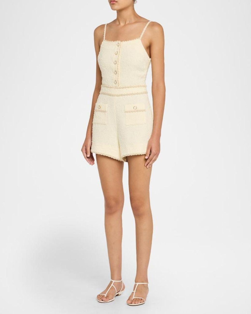 Jonathan Simkhai Natural Ginny Boucle Romper