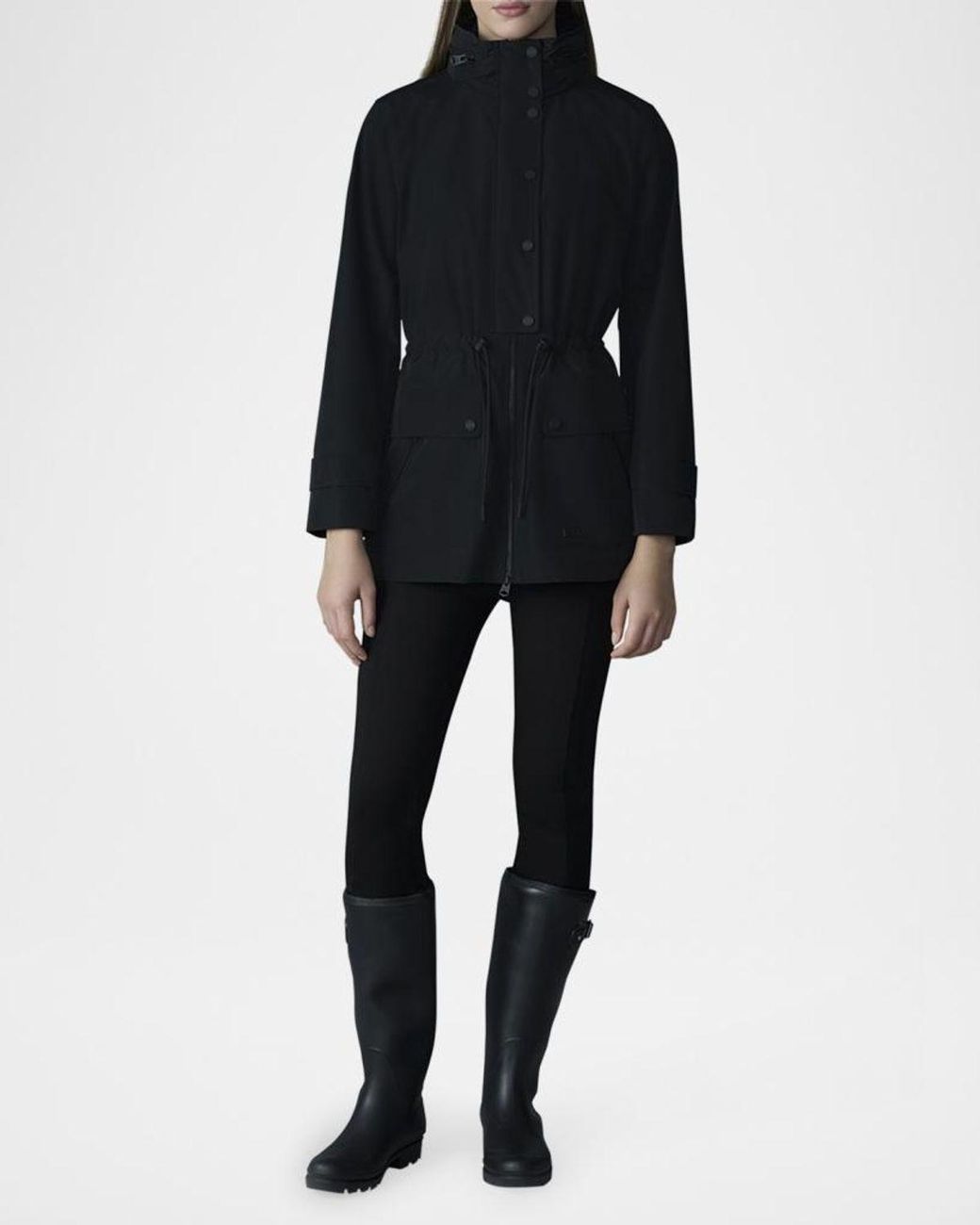 Mackage Black Keryn Mid-Length Rain Jacket