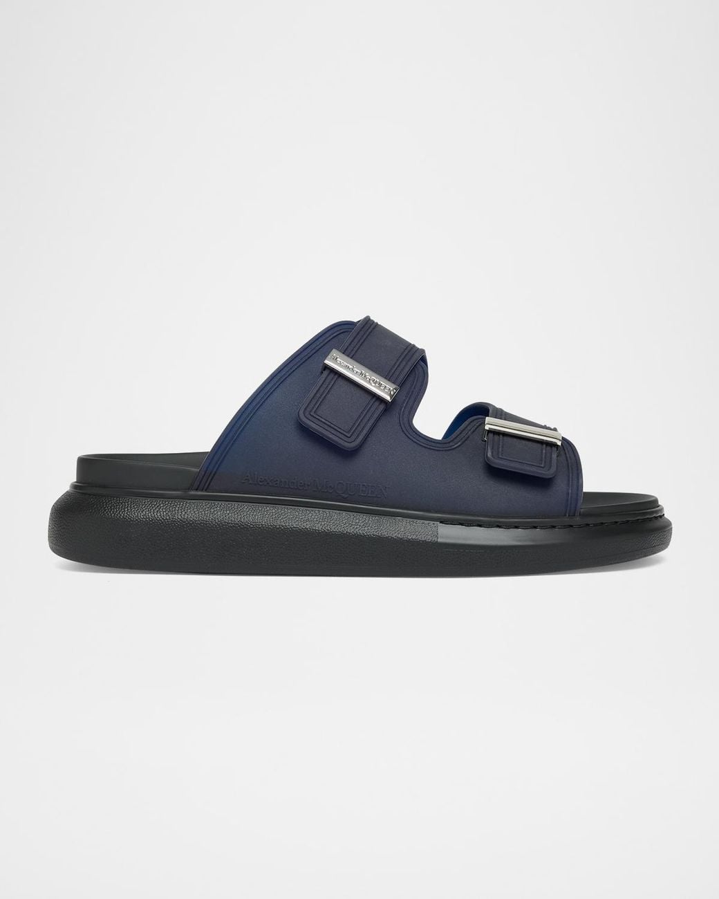 McQueen Blue Apos;S Rubber Double-Buckle Sandals for men
