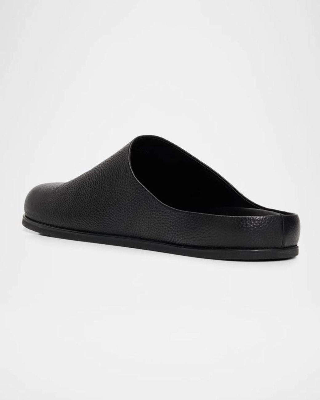 Vince Black Leo Grained Leather Clogs for men