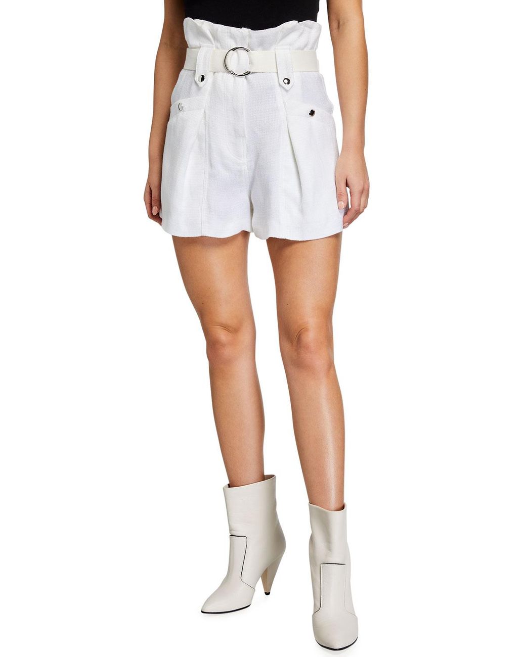 belted paperbag shorts