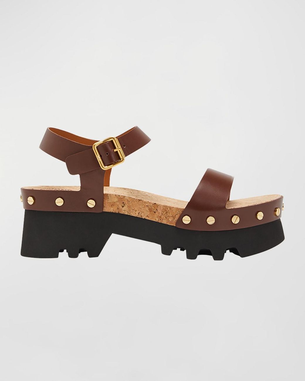 Chloé Owena Anklestrap Leather Sandals in Brown Lyst
