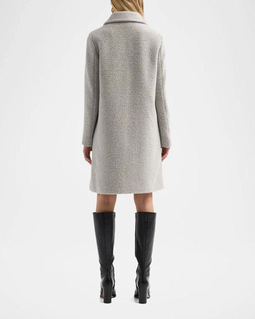 Cinzia Rocca Icons Bouclé Wool-Blend Coat in Gray | Lyst