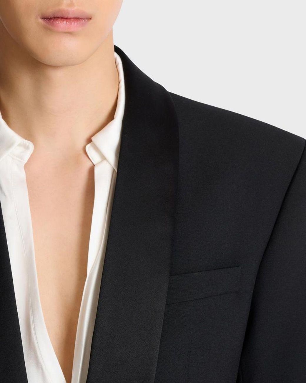 Balmain Blue Apos;S Wool Shawl Lapel Single-Button Dinner Jacket for men