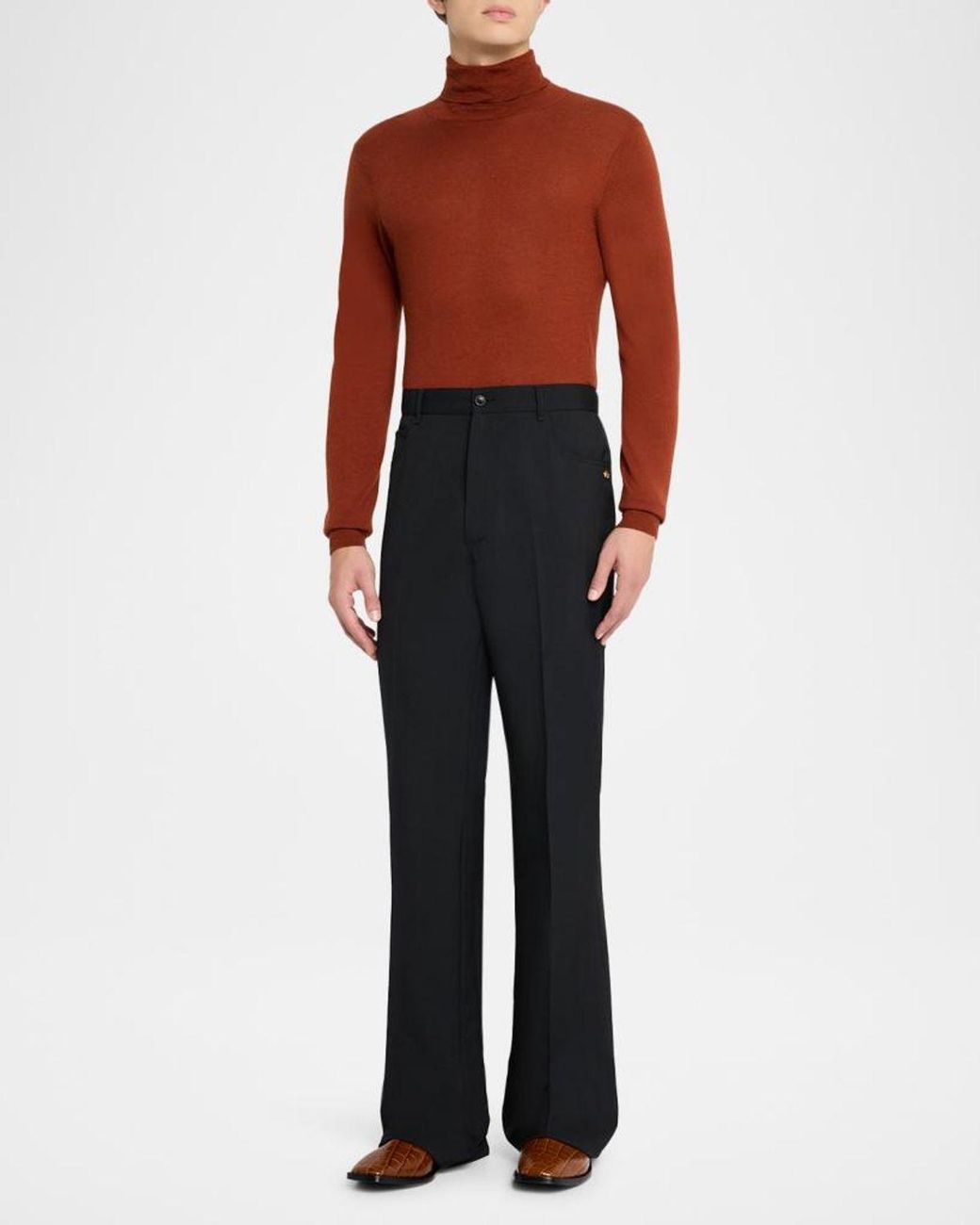 Amiri Blue Apos;S Polyester And Wool Bootcut Five-Pocket Pants for men