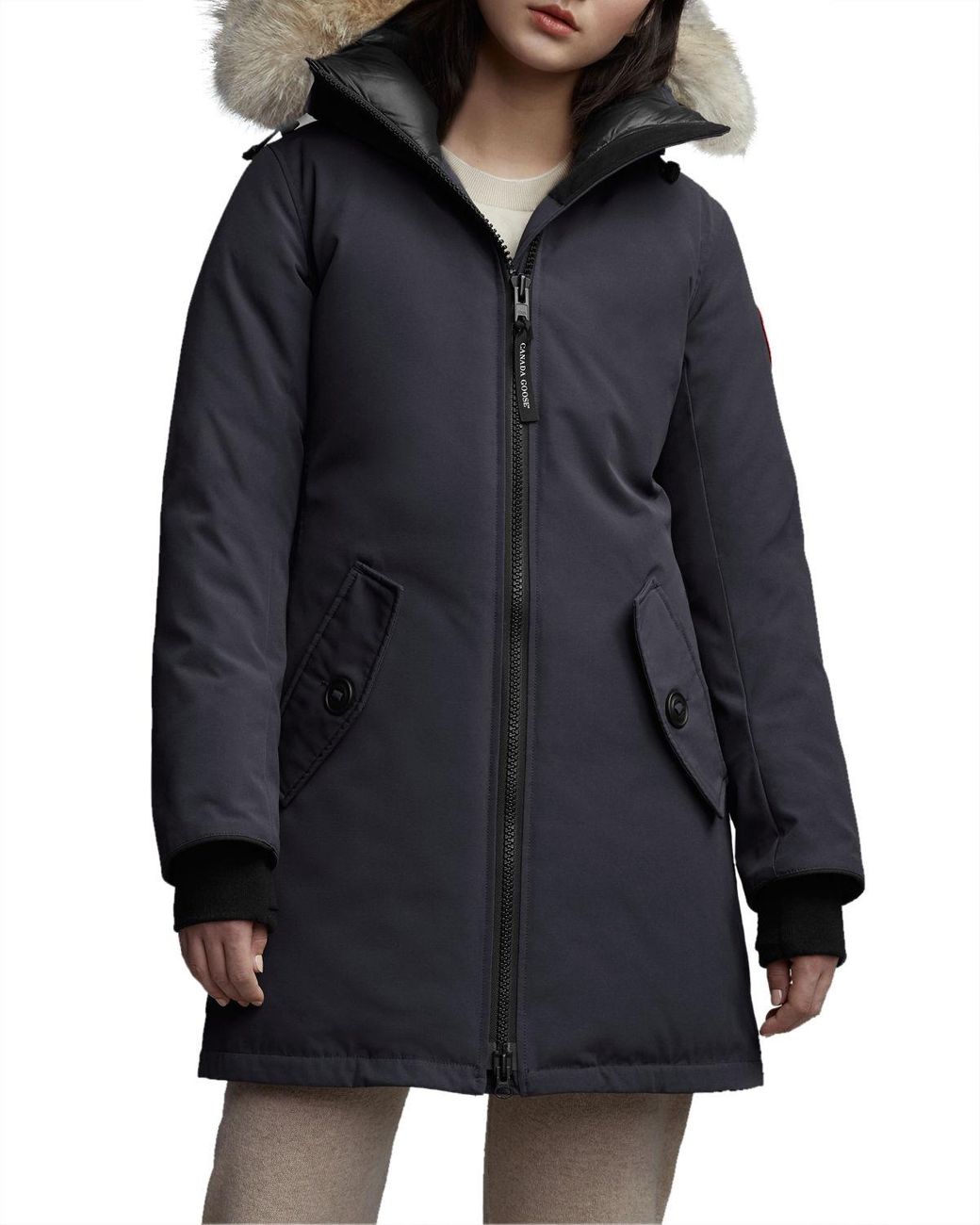 Canada Goose Rosemont Parka W/ Coyote Fur Ruff in Navy (Blue) - Lyst