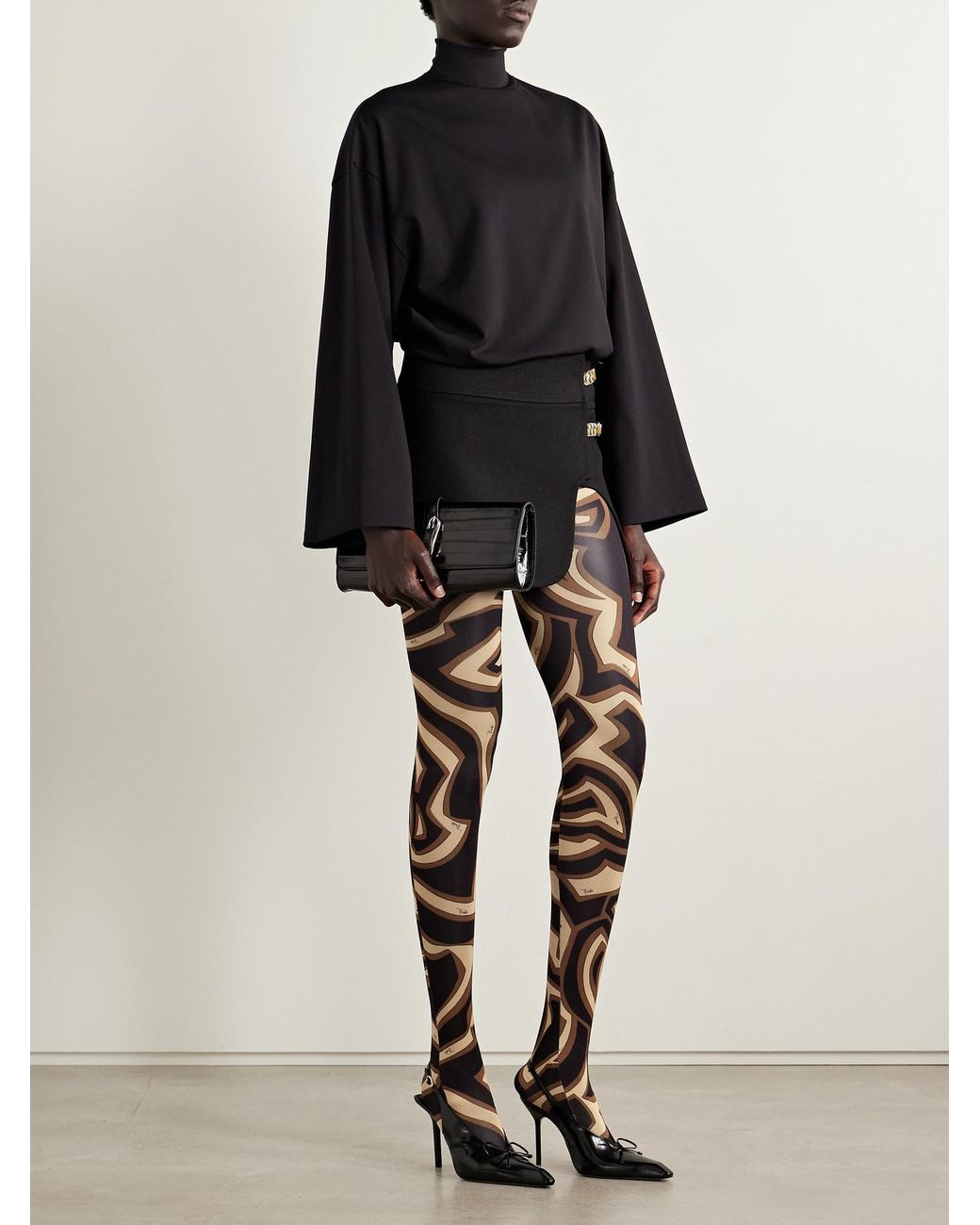 Emilio Pucci White Printed Tights