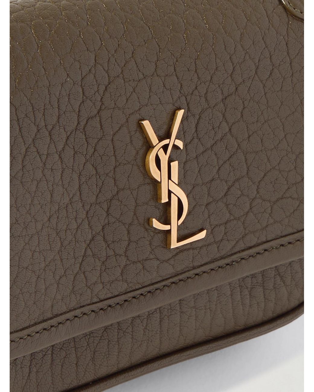 Saint Laurent Brown Niki Mini Crinkled-Leather Shoulder Bag