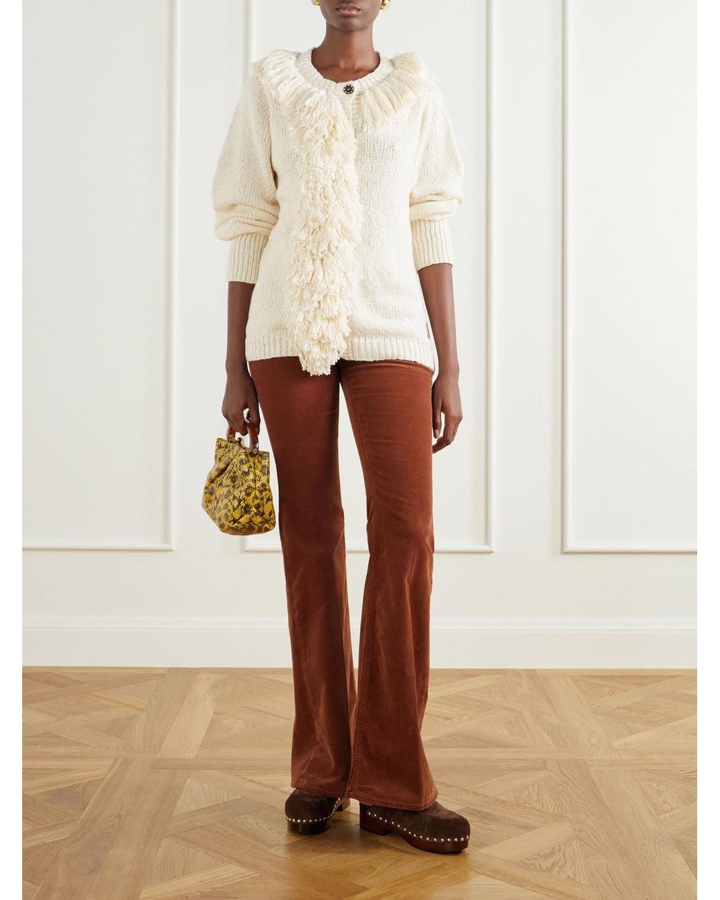 Alix Of Bohemia Natural Sami Fringed Cotton Cardigan
