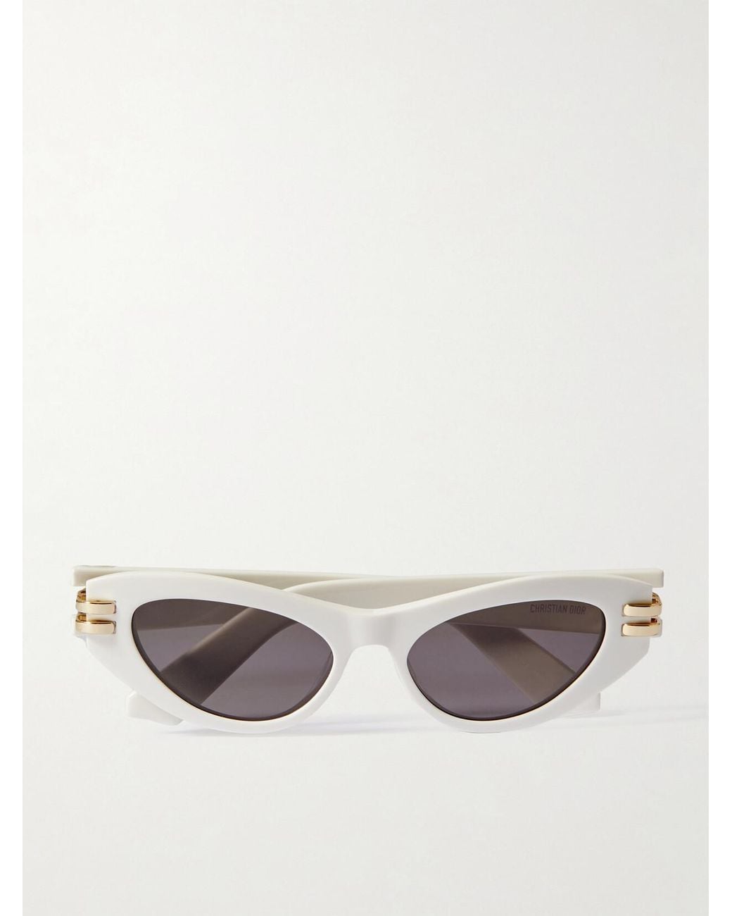 Dior White Cdior B1U Cat-Eye Acetate And-Tone Sunglasses