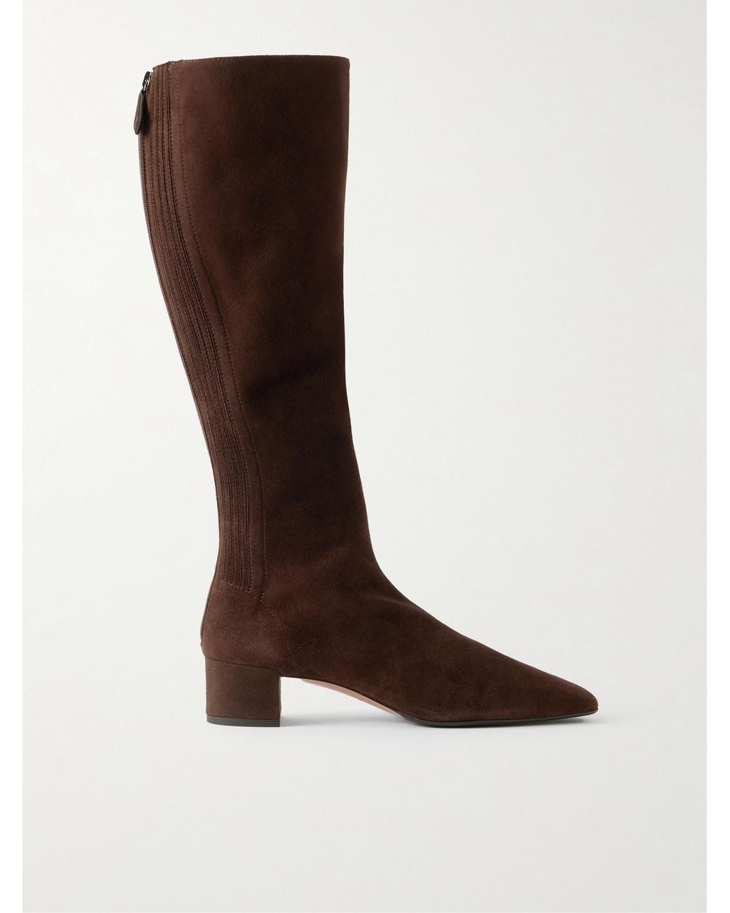 Aquazzura Brown Saint Honoré 35 Suede Knee Boots