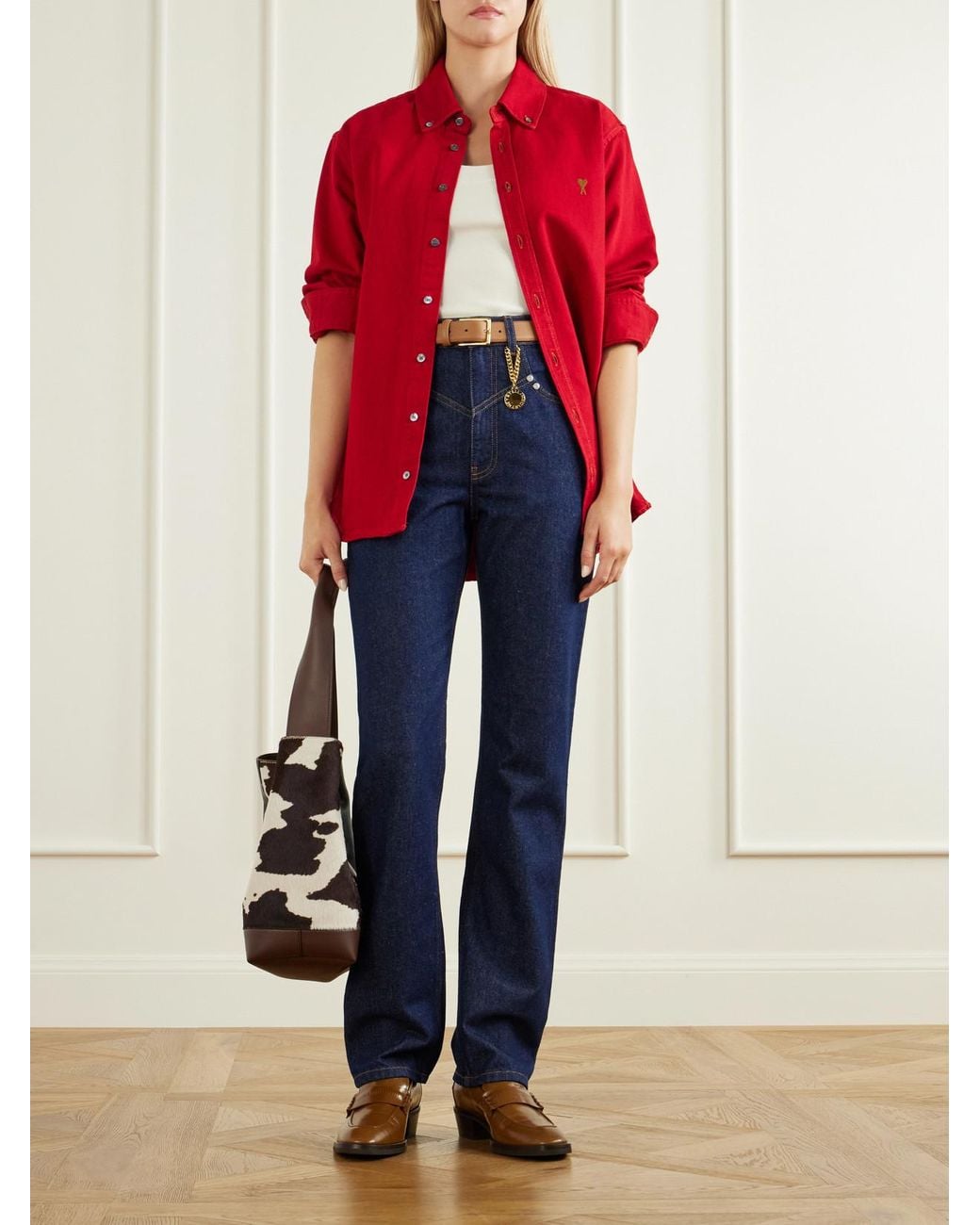 Stella McCartney Blue High-Waist Straight-Leg Jeans
