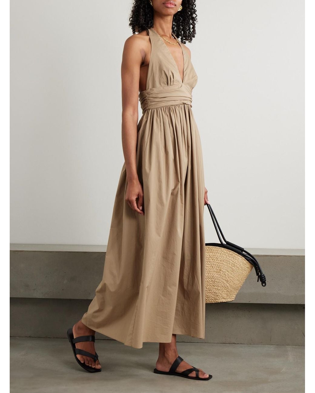 matteau gathered drop-waist organic cotton maxi dress Gathered Drop-waist Dress
