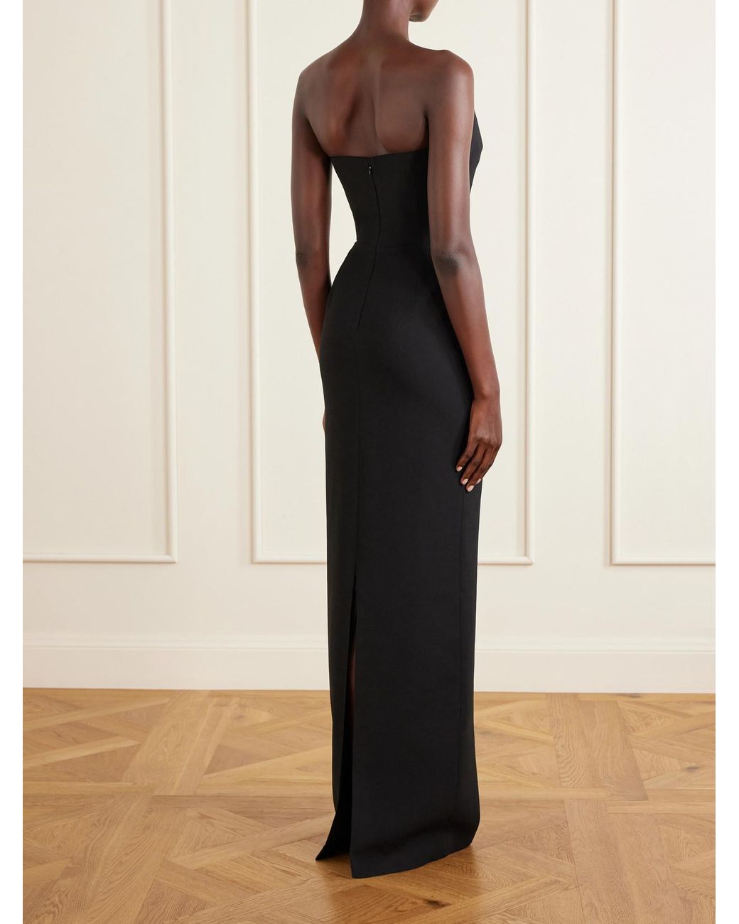Ilkyaz Ozel Black Fuji Crepe Gown